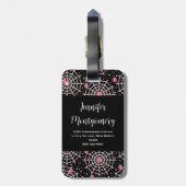 ハロウィーンクモの巣とクモの模様 ラゲッジタグ (裏面縦)