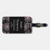 ハロウィーンクモの巣とクモの模様 ラゲッジタグ (裏面横)