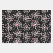 ハロウィーンクモの巣とクモの模様 ラッピングペーパーシート (正面3)