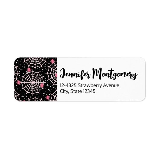 ハロウィーンクモの巣とクモの模様 ラベル (正面)