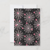 ハロウィーンクモの巣とクモの模様 出欠カード (裏面)