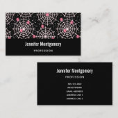 ハロウィーンクモの巣とクモの模様 名刺 (正面/裏面)