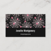 ハロウィーンクモの巣とクモの模様 名刺 (正面)