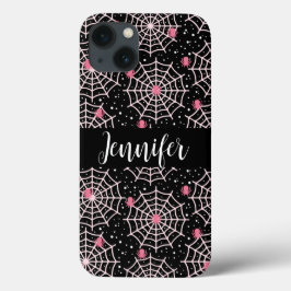 ハロウィーンクモの巣とクモの模様 iPhone 13ケース