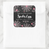 ハロウィーンクモの巣とスパイダパターンキッチン スクエアシール (バッグ)