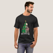 ハロウィーンクリスマススケルトンメリーソルタ怖いXma Tシャツ (正面フル)