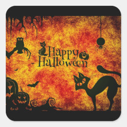 ハロウィーンクリッタースクエアステッカー スクエアシール