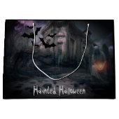 ハロウィーンクリーピーマンシ幽霊のよく出るョン ラージペーパーバッグ (正面)