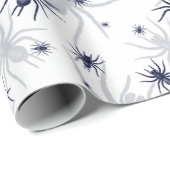 ハロウィーンクリープスパイダー白黒 ラッピングペーパー (ロールコーナー)