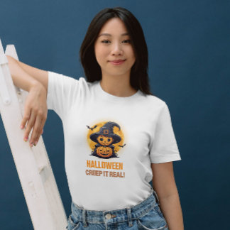 ハロウィーンクリープ実在itパンプキン&ウィッチウーメン tシャツ