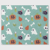 ハロウィーンクリーミーなカクテルパンプキン幽霊 ラッピングペーパー (フラット)