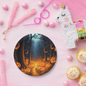 ハロウィーンクリーミーハロウィーンのカボチャのちょうちんカボチャ ペーパープレート (パーティー)