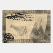 ハロウィーンクリームクロウヴィンテージエフェメラ ラッピングペーパーシート (正面2)