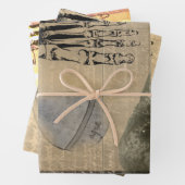 ハロウィーンクリームクロウヴィンテージエフェメラ ラッピングペーパーシート (インサイチュ)