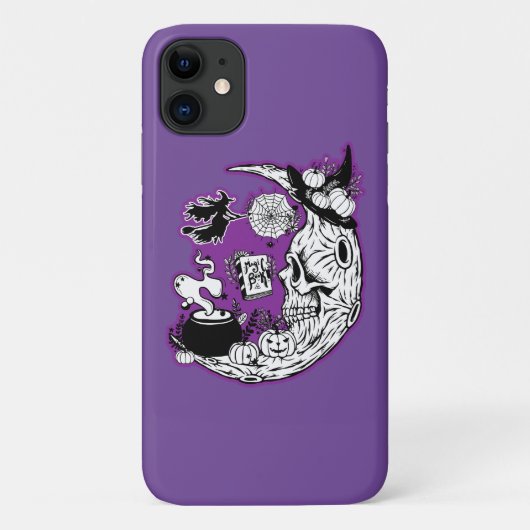ハロウィーンクレセントムーンウィッチスカル Case-Mate iPhoneケース (裏面)