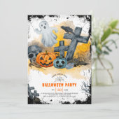 ハロウィーンクロスと幽霊パーティの招待状 招待状 (スタンド正面)