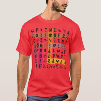 ハロウィーンクロスワードパズルファミリー Tシャツ