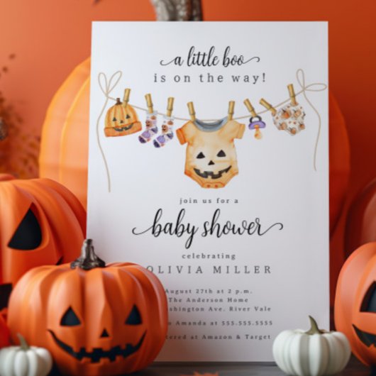 ハロウィーンクロースレインベビースシャワー招待状 招待状