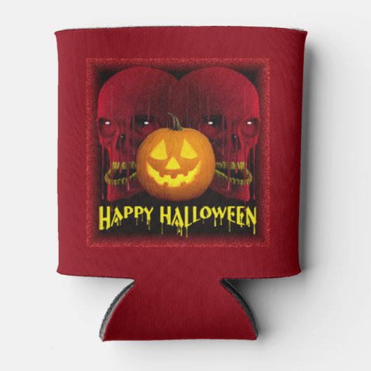 ハロウィーンクーラーボックス/スカル 缶クーラー (正面)