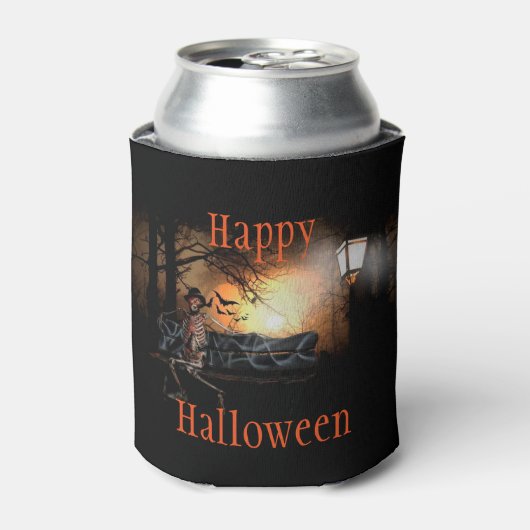 ハロウィーンクーラーボックス/スケルトン 缶クーラー (缶正面)
