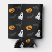 ハロウィーンクーラーボックス/幽霊、カボチャと猫 缶クーラー (正面)