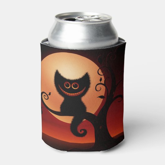 ハロウィーンクーラーボックス/黒猫 缶クーラー (缶正面)