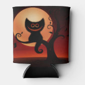 ハロウィーンクーラーボックス/黒猫 缶クーラー (正面)
