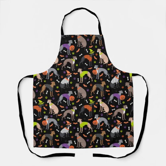 ハロウィーングイタリアンレイハウンドエプロン エプロン (正面)