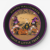 ハロウィーングノーンズパンプキンズスパイダーウェブハ幽霊のよく出るウス ペーパープレート (正面)