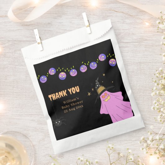 ハロウィーングラデーション幽霊スカルガーランド フェイバーバッグ (クリップ留めされた状態)