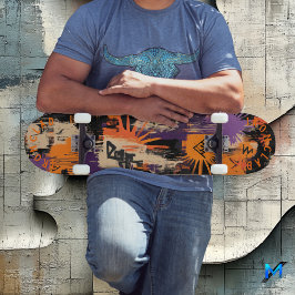 ハロウィーングラフィティインスパイア&はっきりした日が差すことモチーフ スケートボード