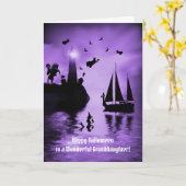 ハロウィーングランドド娘おもしろいマーメイドウィッチ カード (黄色い花)