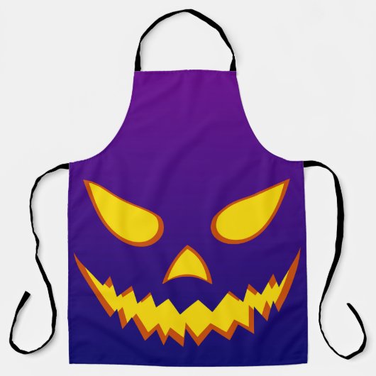 ハロウィーングリニング顔ハロウィーンのカボチャのちょうちんパンプキン エプロン (正面)