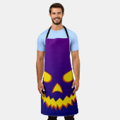 ハロウィーングリニング顔ハロウィーンのカボチャのちょうちんパンプキン エプロン (着用した状態)