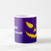 ハロウィーングリニング顔ハロウィーンのカボチャのちょうちんパンプキン コーヒーマグカップ (中央)