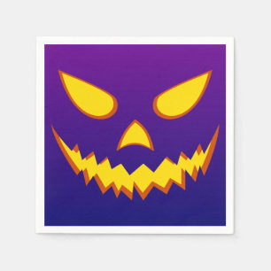 ハロウィーングリニング顔ハロウィーンのカボチャのちょうちんパンプキン スタンダードカクテルナプキン