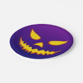 ハロウィーングリニング顔ハロウィーンのカボチャのちょうちんパンプキン ペーパープレート (アングル)