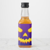 ハロウィーングリニング顔ハロウィーンのカボチャのちょうちんパンプキン リキュールボトルラベル (正面)