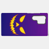 ハロウィーングリニング顔ハロウィーンのカボチャのちょうちんパンプキン SAMSUNG GALAXYケース (裏面横)