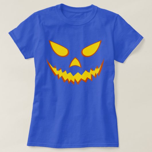 ハロウィーングリニング顔ハロウィーンのカボチャのちょうちんパンプキン Tシャツ (デザイン正面)