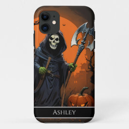 ハロウィーングリムリーパーパーソナライズされた iPhone 11 ケース