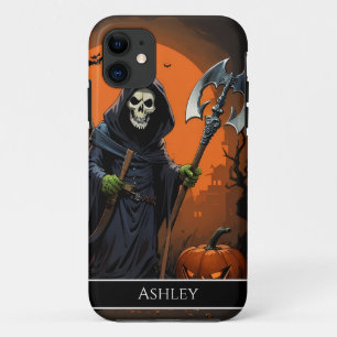 ハロウィーングリムリーパーパーソナライズされた iPhone 11 ケース