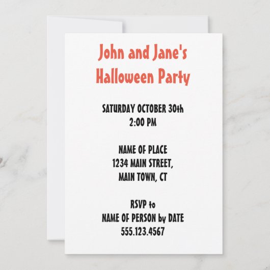 ハロウィーングリムリーパーパーティの招待状 招待状 (裏面)