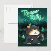 ハロウィーングリムリーパー子猫 シーズンポストカード (正面/裏面)