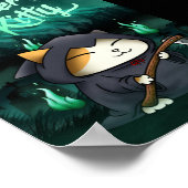 ハロウィーングリムリーパー子猫 ポスター (角)