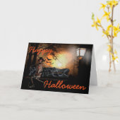 ハロウィーングリーティングカード/スケルトン カード (黄色い花)