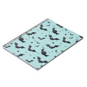 ハロウィーングリーンこうもりパターン ノートブック (左側)