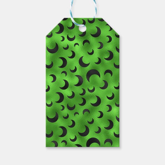 ハロウィーングリーンと黒い半月 ギフトタグ (正面)