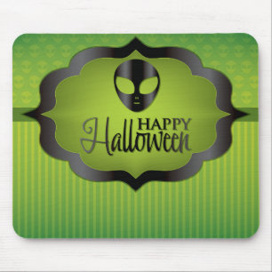 ハロウィーングリーンエイリアン マウスパッド