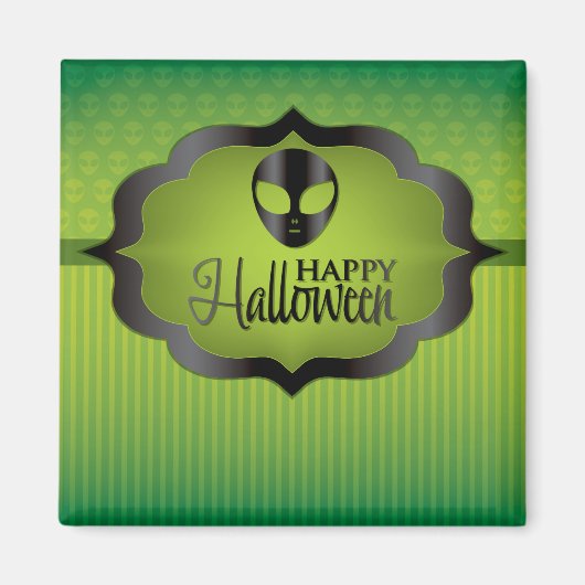 ハロウィーングリーンエイリアン マグネット (正面)